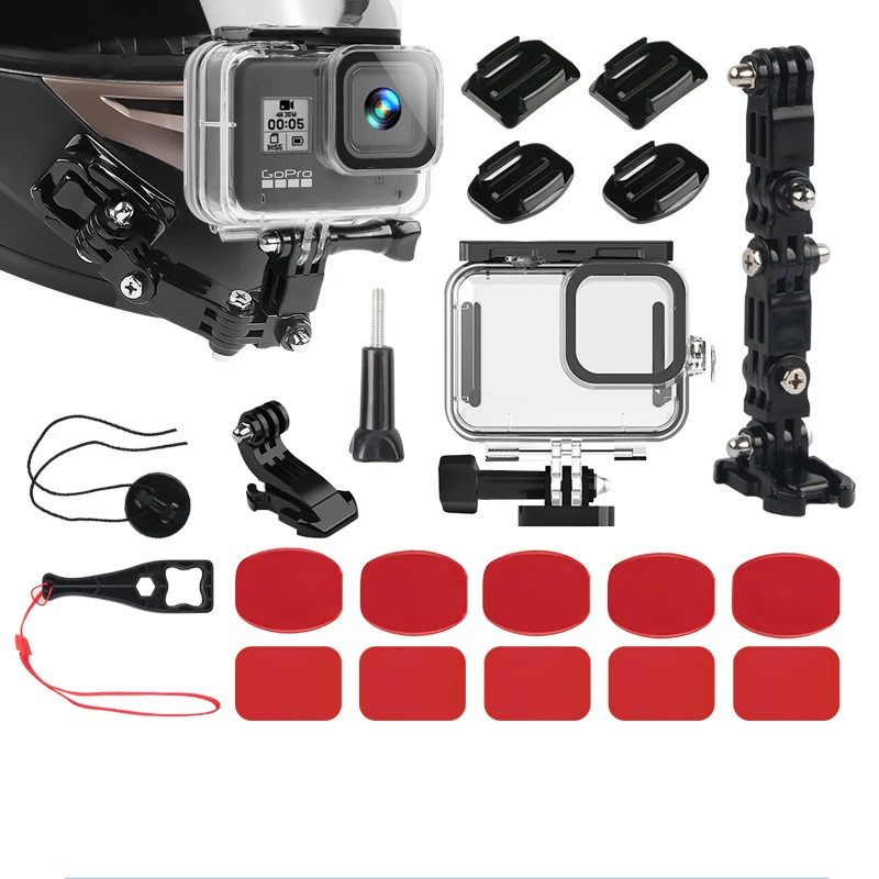 Action Camera Moto Casco Accessori Per Go Pro Gopro Hero 12 11 10 9 8 7 6 Dji Caschi Strap Mount Osmo Camera Set Kit