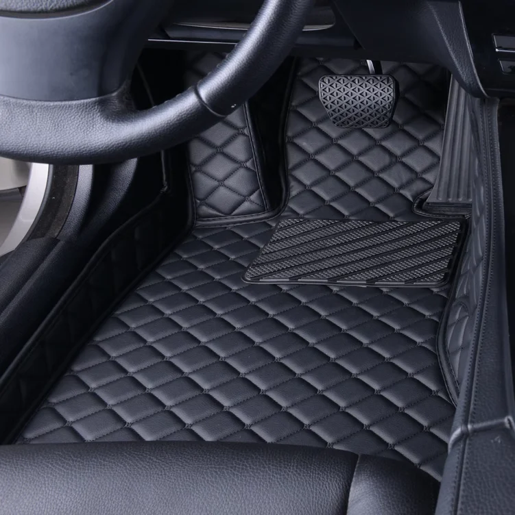 Leather Car Floor Mats 100％ For For Toyota RAV4 2013 2014 2015 2016 2017 2018 2019 Auto Foot Pads Accessories Full Coverage 차량용품