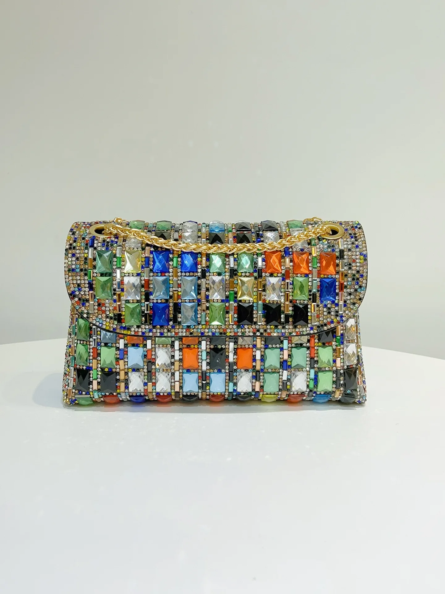 Volle Strass Damen Kette Tasche Abendkleid Silber Umhängetasche Schulter Handtasche Diamant Handy Taschen Party Clutch Geldbörse – Detail 21