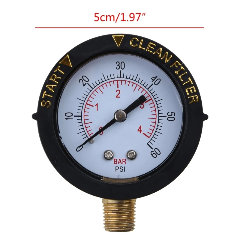 50mm Manometer Poolfilter Wasserdruck Zifferblatt