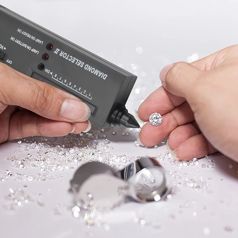 DJMAX Professional High Accuracy Diamond Tester 2 / 3 Gemstone Gem Selector  Jewelry Watcher Tool LED Diamond Indicator Test Pen