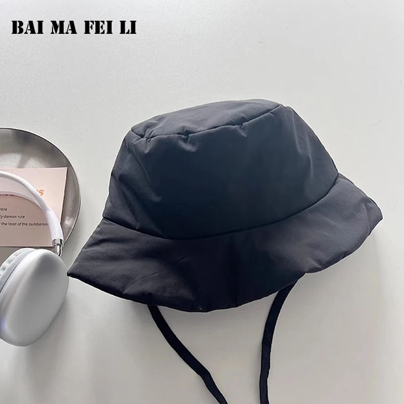 Sombrero de pescador Unisex de Color sólido para exteriores, sombrero de pescador a prueba de viento para mujer, gorro de lavabo cálido de algodón cálido para invierno