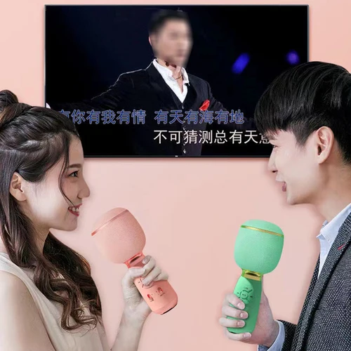 무선 가라오케 마이크, 6 가지 음향 효과, C타입 충전식, 블루투스 호환 5.0, 성인 및 어린이용 2