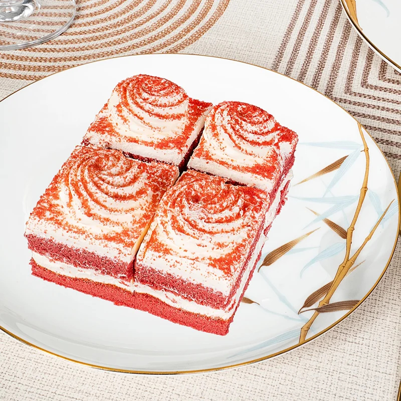 Chinese Bamboo Plate Set,Bone China Plate Set with Floral Pattern,Perfect for Home & Hotel Use