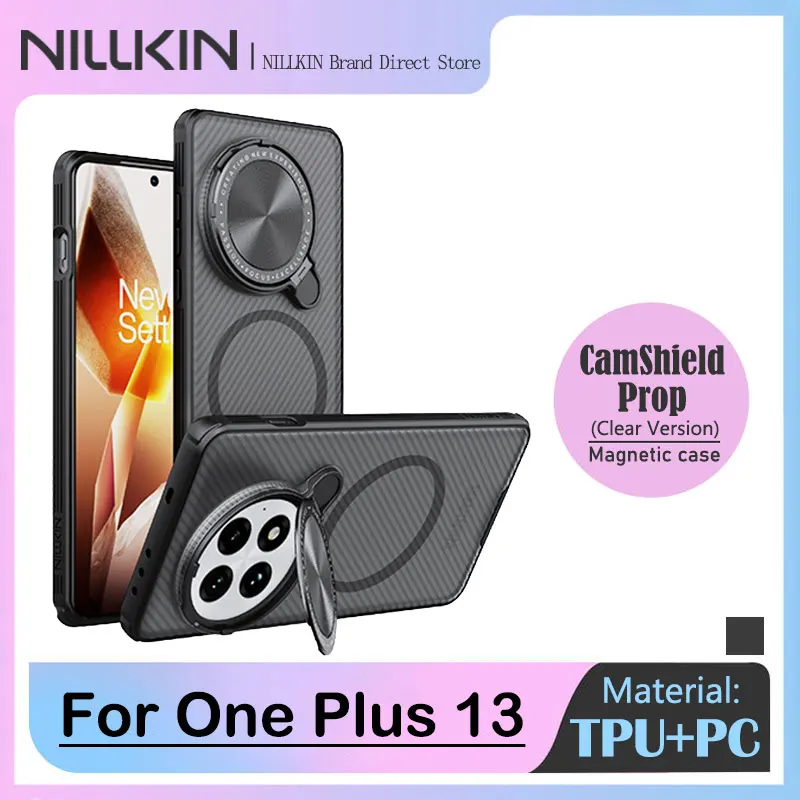 Nillkin Magnetic Case with Twill Micro-Transparent Design and Flip Lens Cover, MagSafe Compatible, Anti-Drop Protection
