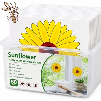 Adesivi Estivi Anti-Insetti, Trappole per Mosche della Frutta, Insetti, Vespe e Parassiti, Trappole per Mosche da Finestra Stile Girasole, Adesivi per Finestre Anti-Mosche
