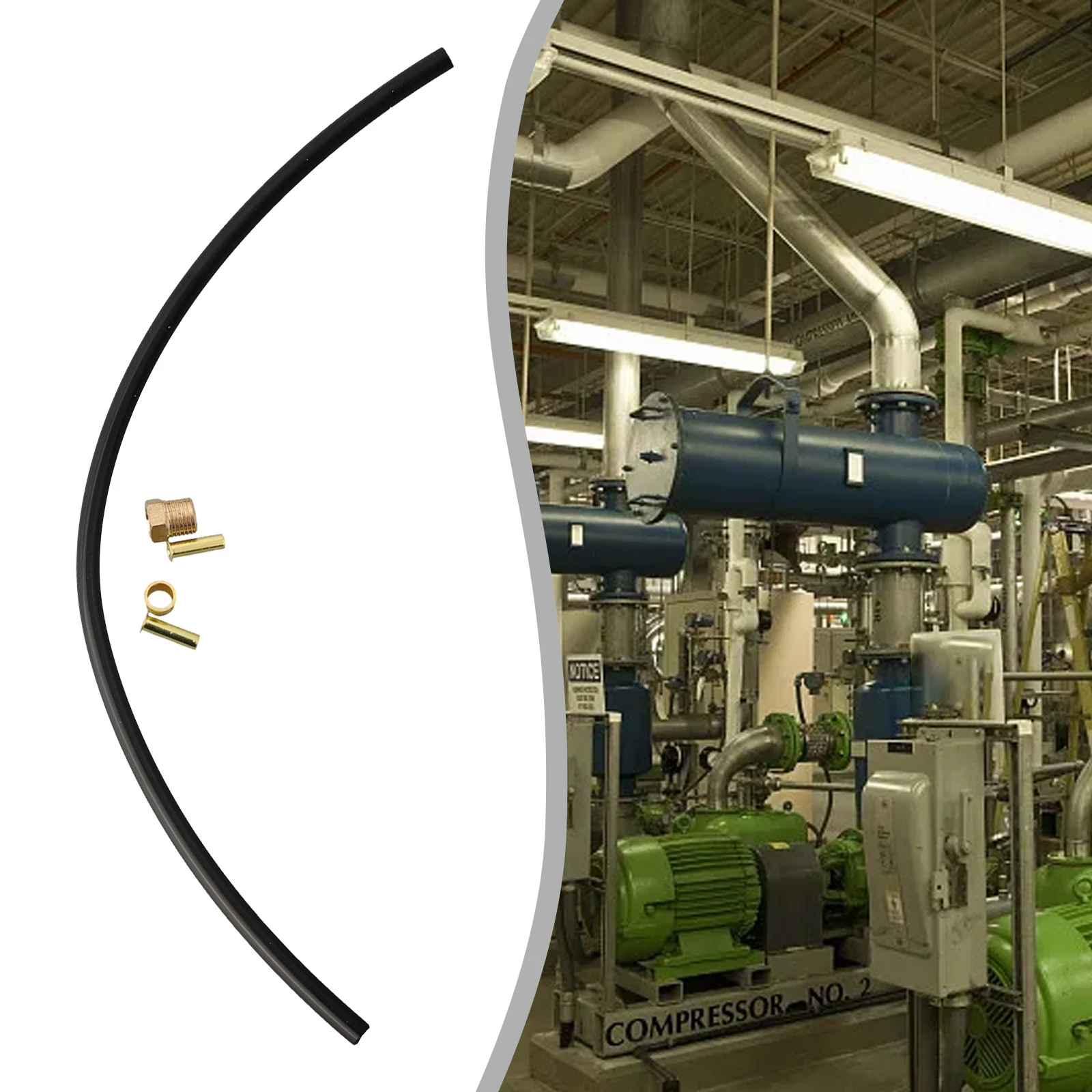 

Oilfree Air Compressor Nylon Hose Copper Accessories Connects Pressure Switch and Check Valve Durable Construction 22