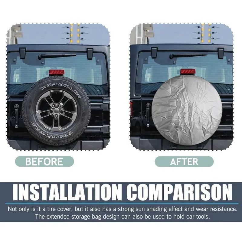 Universal Car Cover Storage Bag Large Waterproof Dustproof Foldable Pouch with Handle for Truck SUV Tire Cover Garage Storage