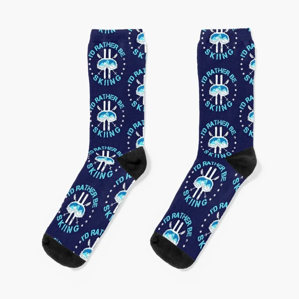 

I'd Rather Be Skiing Skier Socks hiphop summer designer Socks Girl Men's