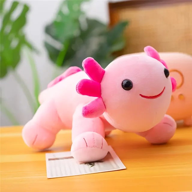 Teddy Bear Cute Axolotl Plush Pillow, Kawaii Plushies Pink Axolotl