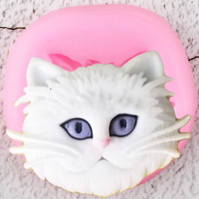 

Cute Cat Head Silicone Mold Cupcake Topper Fondant Cake Decorating Tools Jewelry Resin Clay Molds Candy Chocolate Gumpaste Mould
