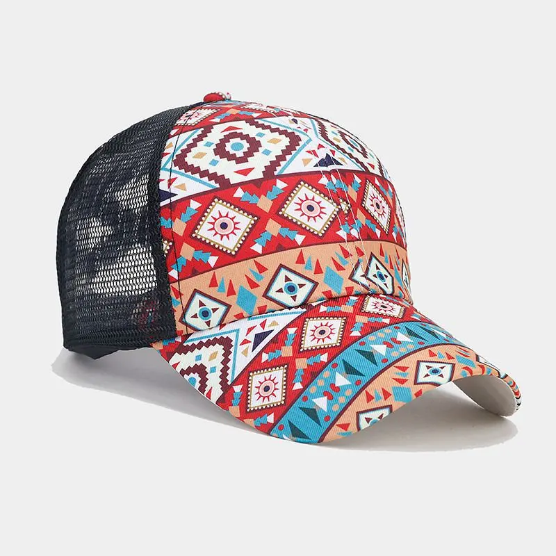 2023 Summer Polyester Print Casquette Baseball Cap Adjustable Breathable Mesh Outdoor Snapback Hats for Men and Women 191 6