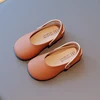 New Girls Korean Shoes Spring Autumn Cute Square Head Princess Single Shoe Shallow Mouth Soft Sole Anti Slip Leather Shoes 4