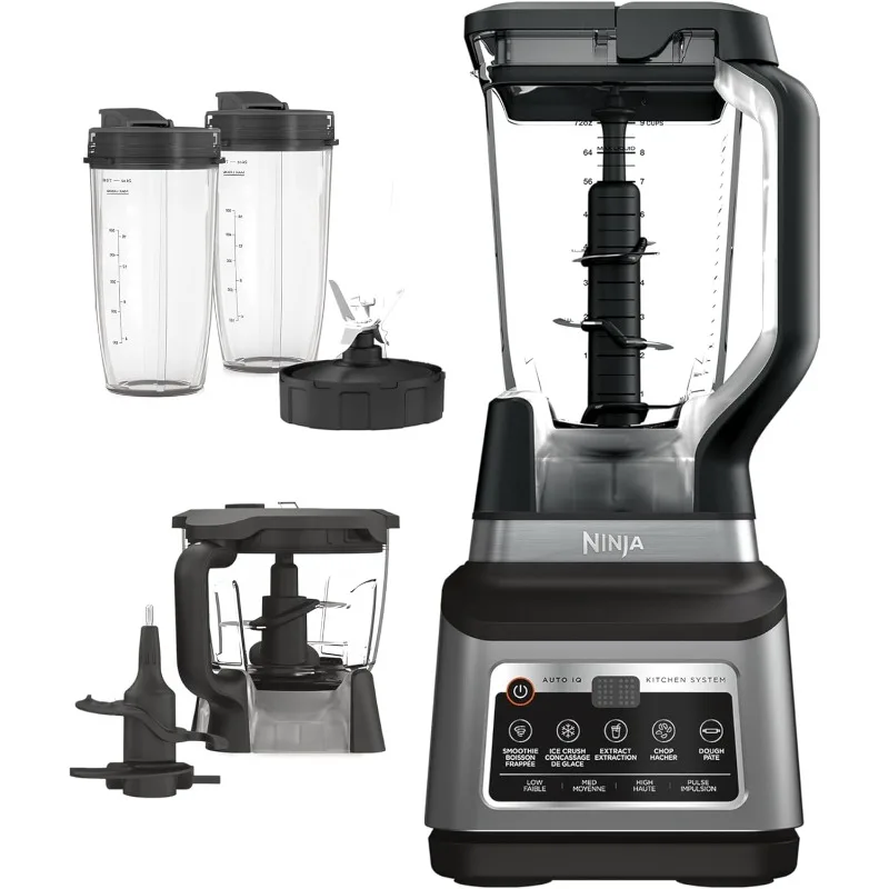 

Ninja BN801 Professional Plus Kitchen System, 1400 WP, 5 Functions for Smoothies, Chopping, Dough & More with Auto IQ, 72-oz.