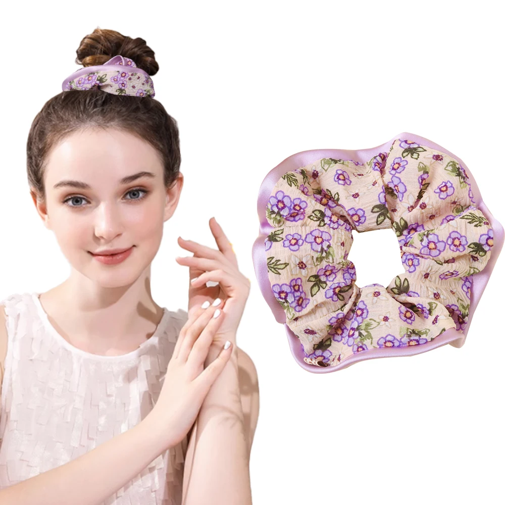

2023New Hot Sell Floret Velvet Scrunchies Hairband Women Elastic Ponytail Holder Girls Sequin Bow Kids Party DIY Hair Accessorie