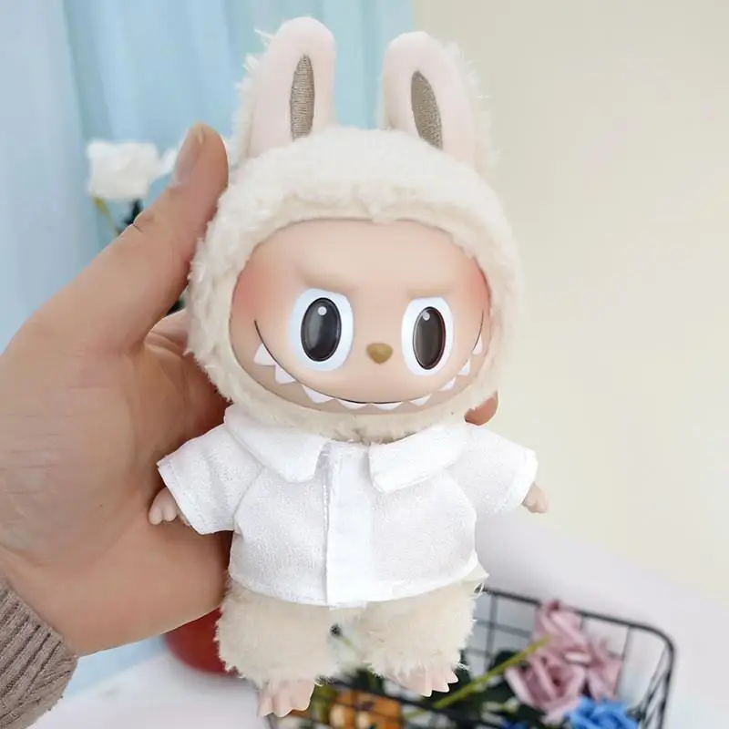 thumbnail image 1 of Mini ropa de peluche para muñecas, traje de 17cm, accesorios para Kpop, Exo, Labubu, Idol, monos de pana, camiseta, ropa de regalo, 1 of 5