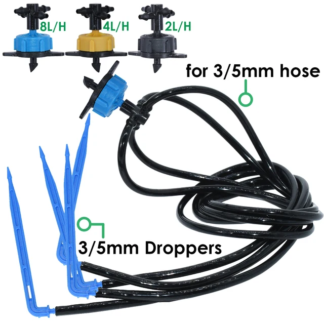 KESLA 10-100M Irrigation Watering System Kit 4-Way 2-Way 8L Drip Arrow Transmitter Dripper Sprinkler Potted Planting Greenhouse 3