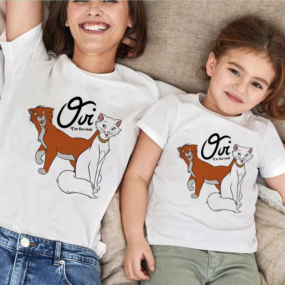 Funny The Aristocats Vacation With His Friends Family Top Toddler Girl Clothes Cute Cat Pictures Couple Tee Parents T Shirt couple matching outfits for wedding