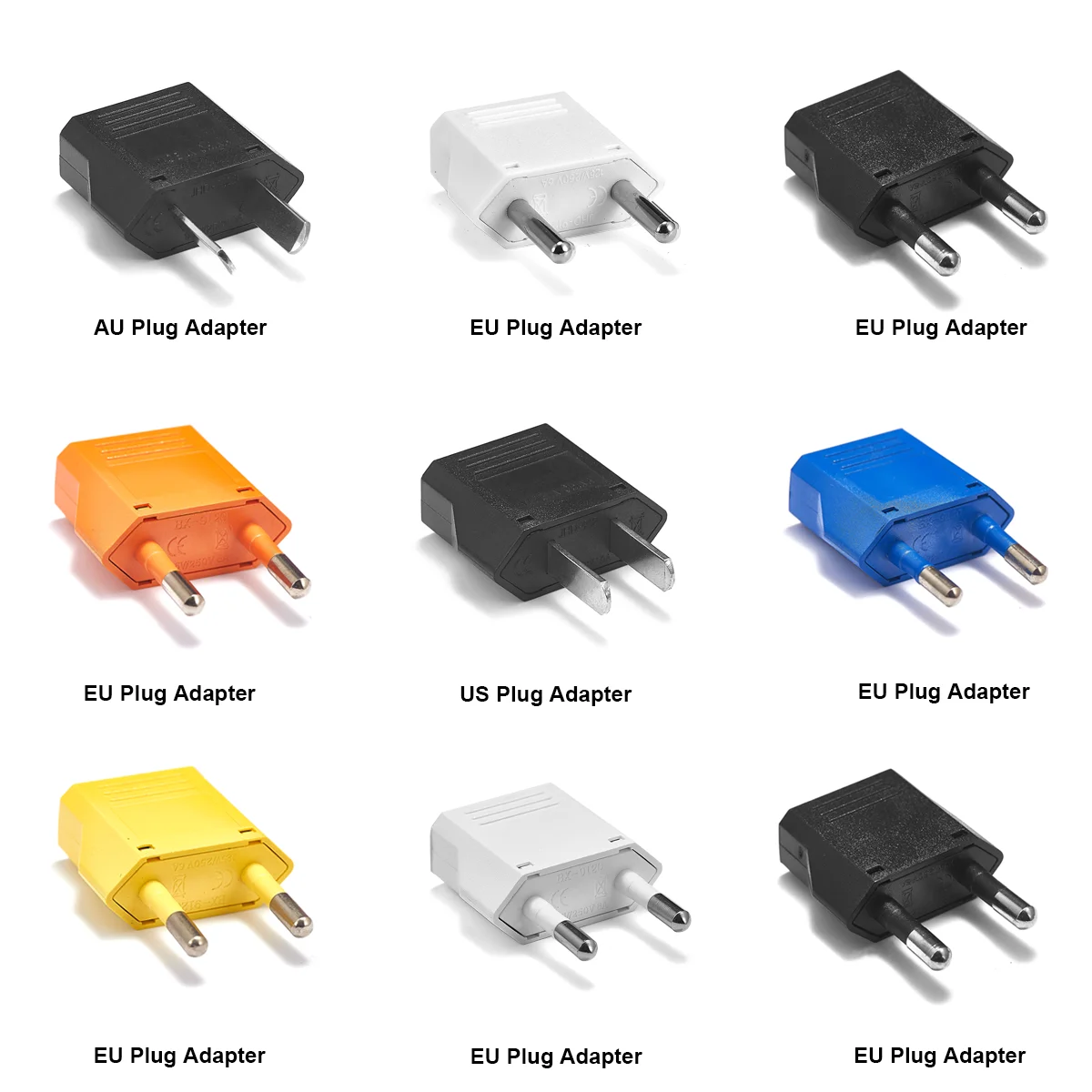 Au Us Eu Plug Adapter Corea Euro European Eu To Us American Australia Russia Cn Adattatore Da Viaggio Adattatore Di Alimentazione Convertitore Ca A 2P