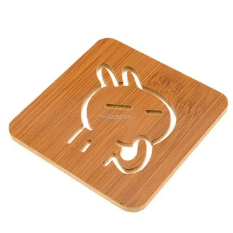 Thickened Anti Scalding Meal Anti Slip Pan Bowl Plate Pad Hollow Out Wooden Coaster Kitchen Tableware Insulation Mats Placemat