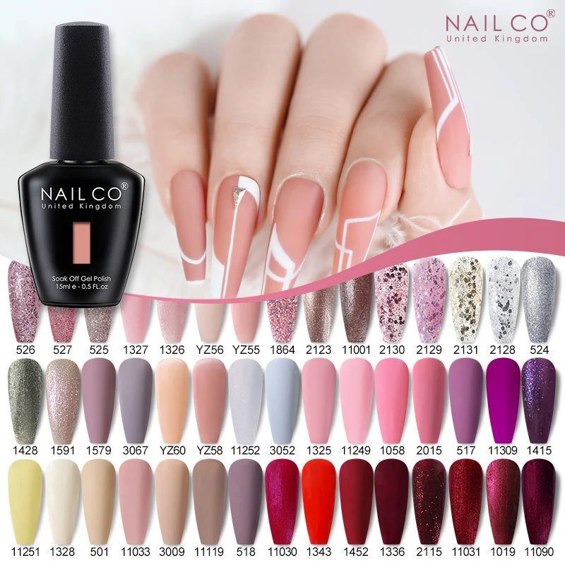 NAILCO15mlRedColorsGelNailPolishPinkEsmalteSemipermanant