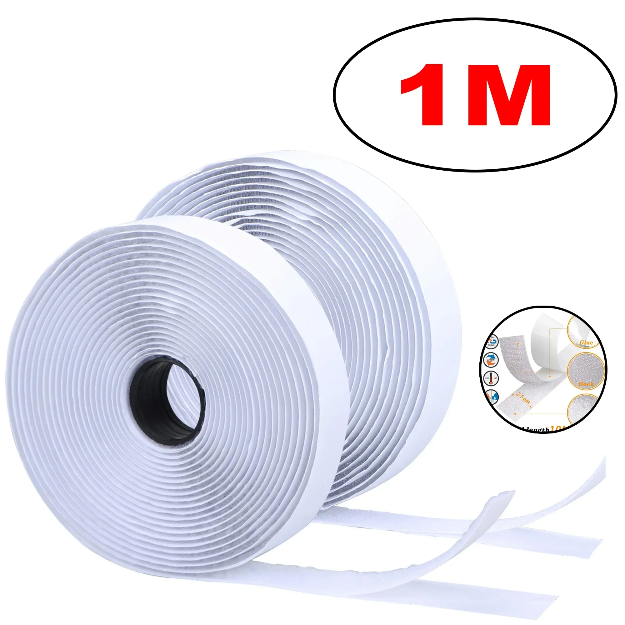 Self-Adhesive Hook and Loop Tape Fastener for Home and DIY Projects