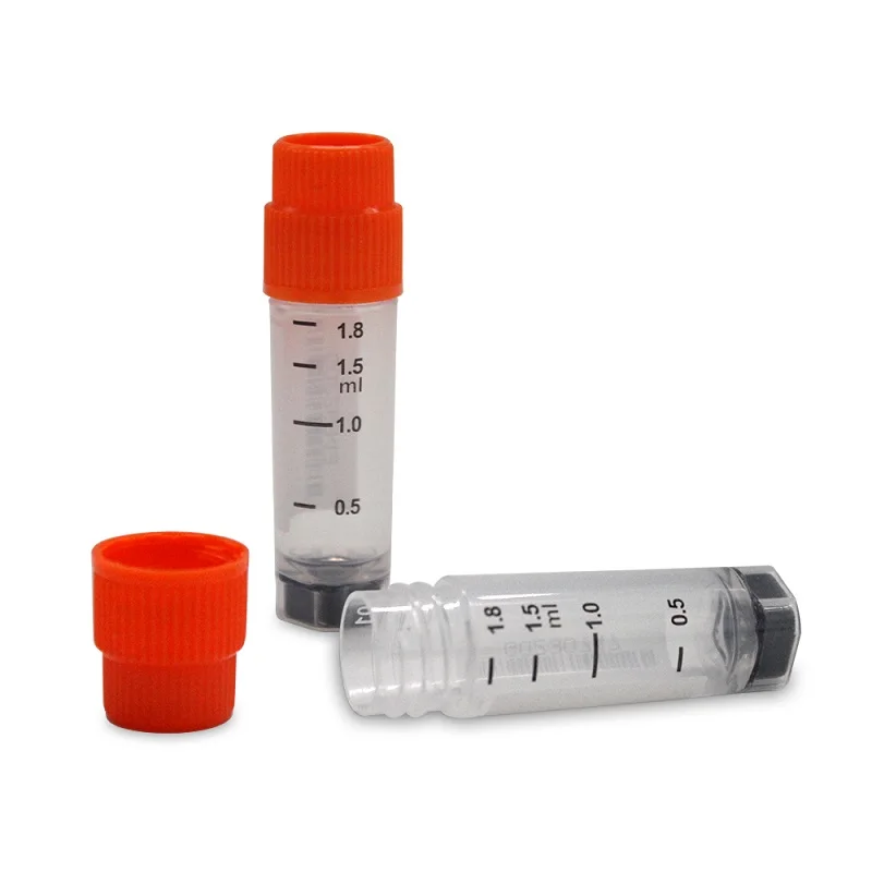 LABSELECT 2D frozen storage tube, Orange outer rotating cover, Three sizes, 2D Barcoder Cryogenic Vial, 50 pieces/pack, 22357