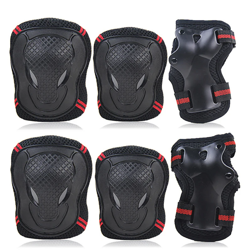 Elbow Knee Pads Skating Protector Skateboard Bicycle Sports Protective Gear Riding Roller Wrist Guard Kids Adults BMX 6Pcs/Set sports protective gear