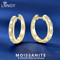 Lnngy Certified Moissanite Four Leaf Clover Earrings Oorbellen Zilver 925 Sterling Silver Hoop Earring For Women Jewelry Gift