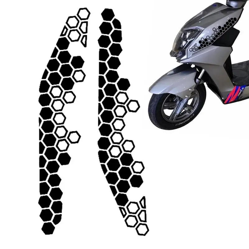 

2pcs Motorcycle Stickers Self-Adhesive Honeycomb Cool Decorative DIY for Family Friends Car Lovers Holiday Birthday Gift