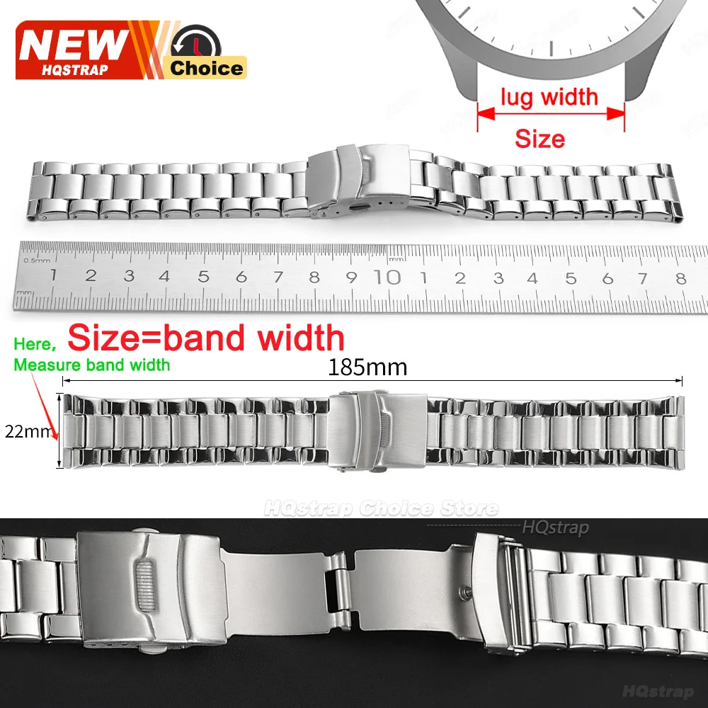 Sleek Stainless Steel Three-Bead Metal Watch Strap