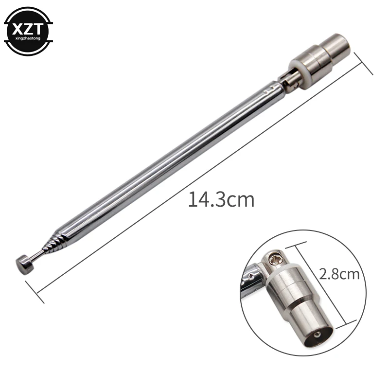 

Telescopic Antenna for Electronic Radio TV Signal 7 Sections 15dbi DVB-T HDTV Radio DVD Audio Antenna IEC Male Connector Aerial