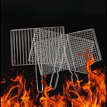 Rete per barbecue Forniture per barbecue con rete per verdure alla griglia con clip per pesce alla griglia portatile per esterni 1