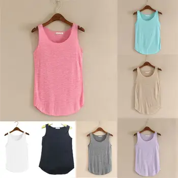 Summer Fitness Tank Top - Plus Size Loose Cotton T-Shirt O-Neck Slim Fashion Tops For Women Casual Wear 1