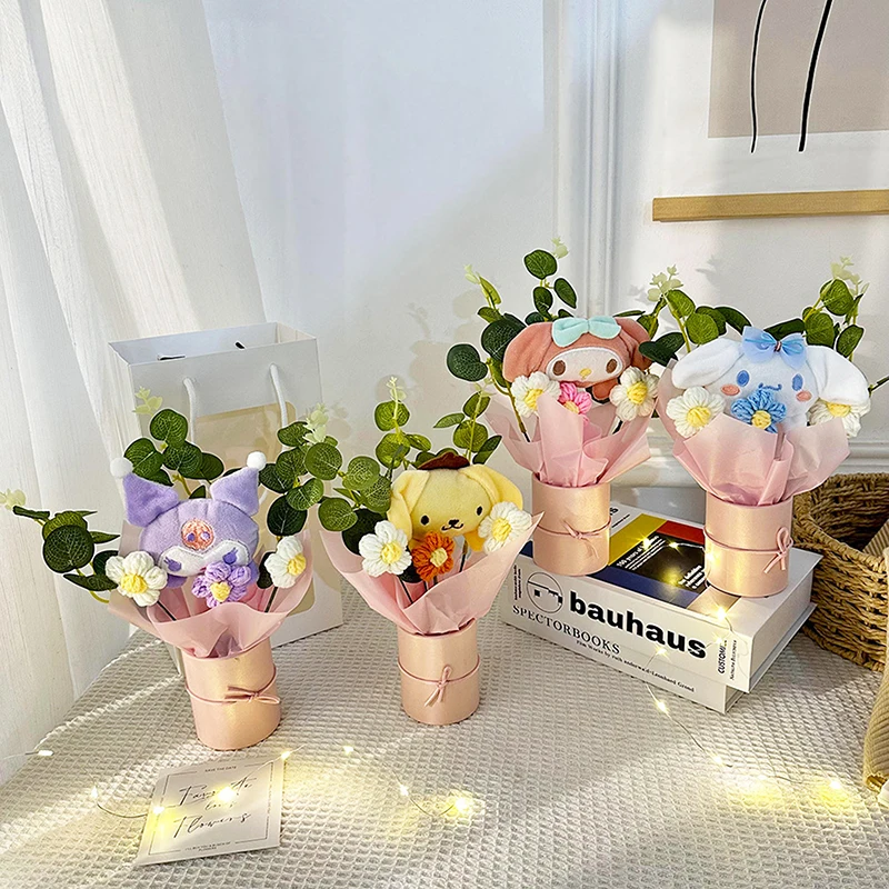 

Мультяшная плюшевая кукла Sanrio Kuromi My Melody Hello Kitty букет с подарочной сумкой светодиодный String Рождественские подарки-сюрпризы