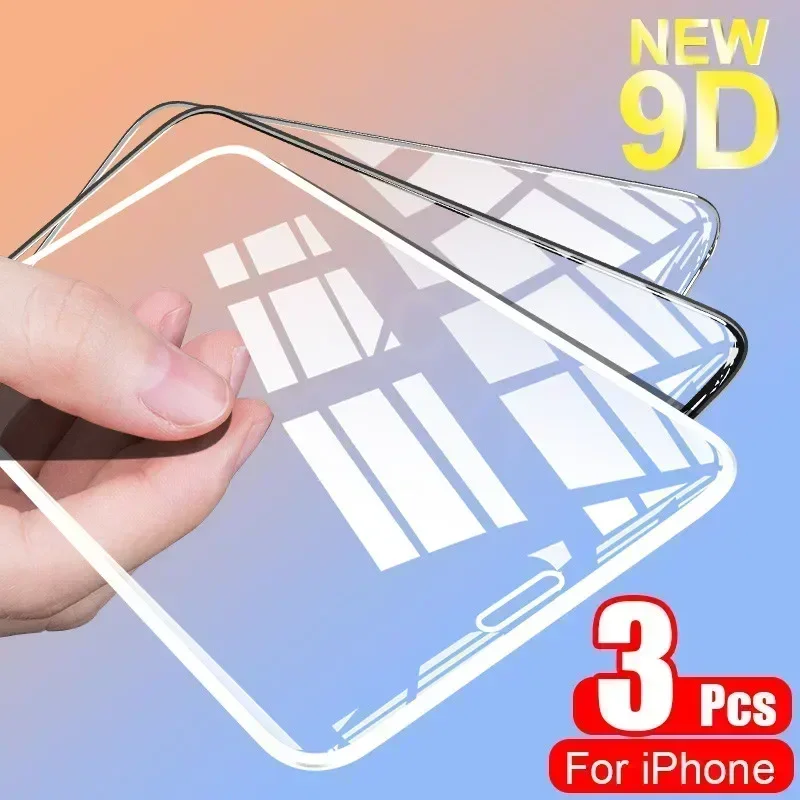 

Защитное стекло для iPhone 11, 12 Pro Max, XS, XR, 7, 8, 6s Plus, SE, 3 шт.