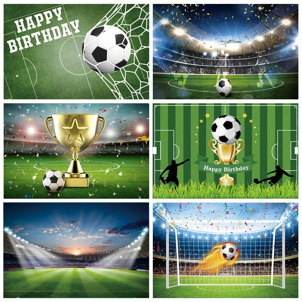 Photo Backdrop Soccer Field Photography Background Football Communion Birthday Party Grassland Stadium Poster Baby Portrait