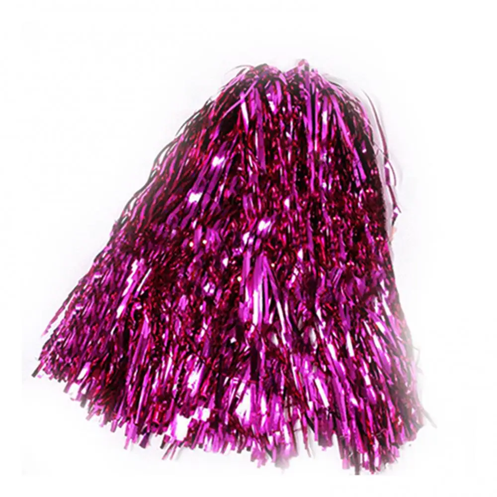 Cheerleading Pom Poms 26cm 1Pc for Kids Adults Metallic Streamer Cheer Balls Dance Pompoms Gold Silver Red Yellow Blue