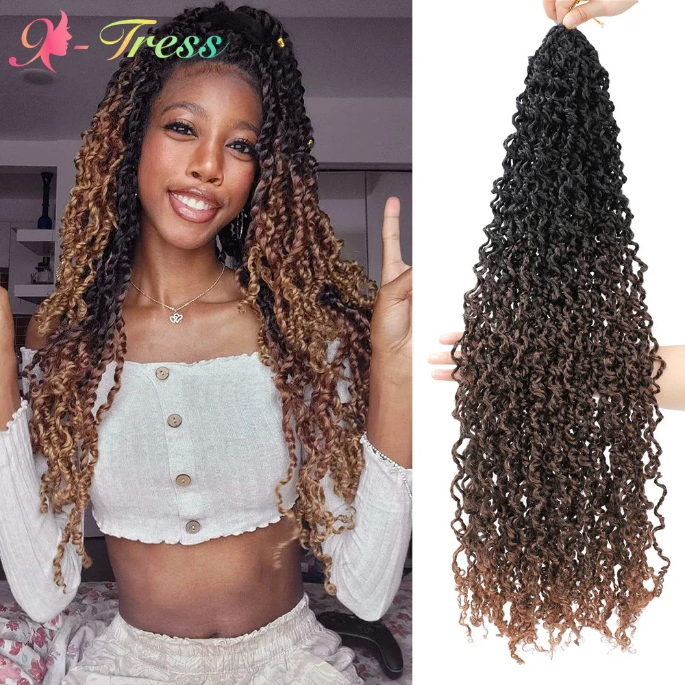 

X-TRESS Majesty Twist Crochet Hair Ombre Brown Synthetic Wave Braids Dreadlocks Crochet Braiding Hair Extension for black Women