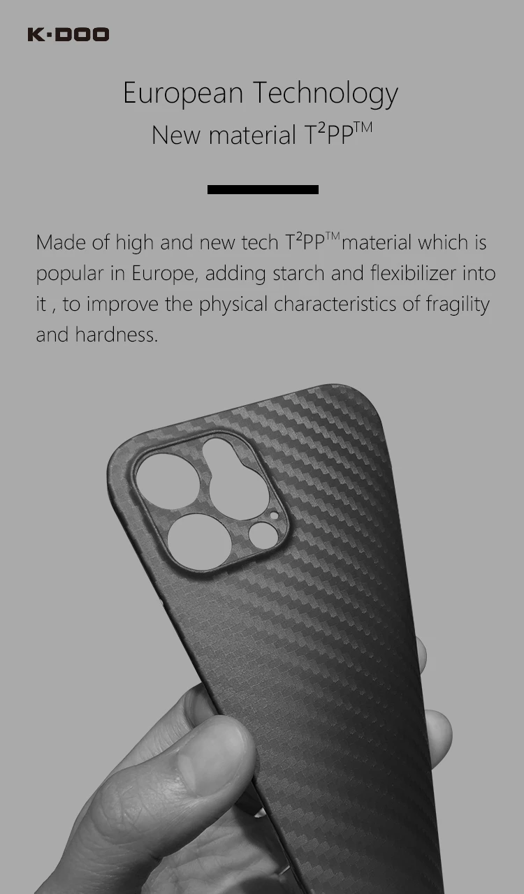 K-Doo Carbon Fiber Pattern Ultra Slim Phone Case with Lens Protection