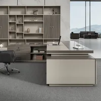 تخزين مكتب الرئيس الملحقات الفاخرة الحديثة خزانة العمل مكتب المؤتمرات الاستقبال الألعاب مصمم Escritorio أثاث المكاتب 5