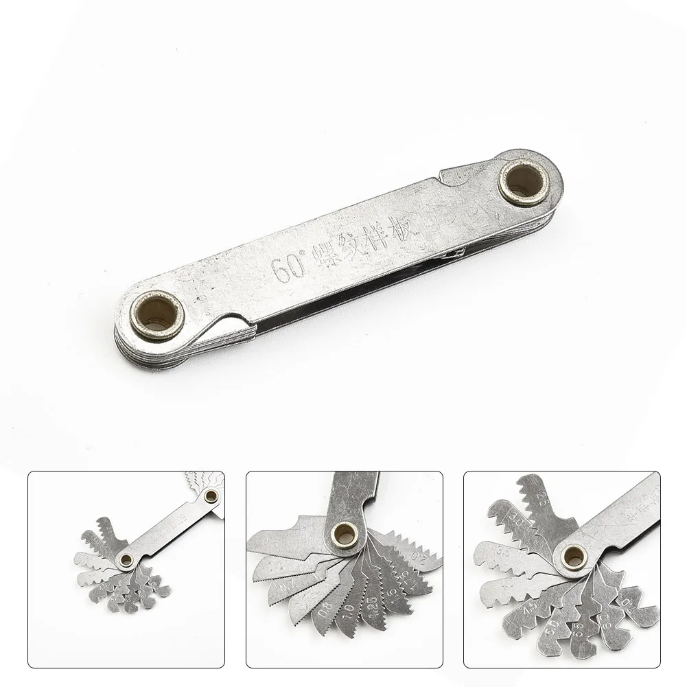 55/60 Degree Metric Inch Thread Plug Gauge Gear Tooth Screw Pitch Gauges Measuring Carbon Steel Center Measurement Lathe Combina