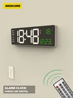 Biencore B66 Digital Wall Clock 16 Large Alarm Clock Remote Control Date Week Temperature Clock Dual