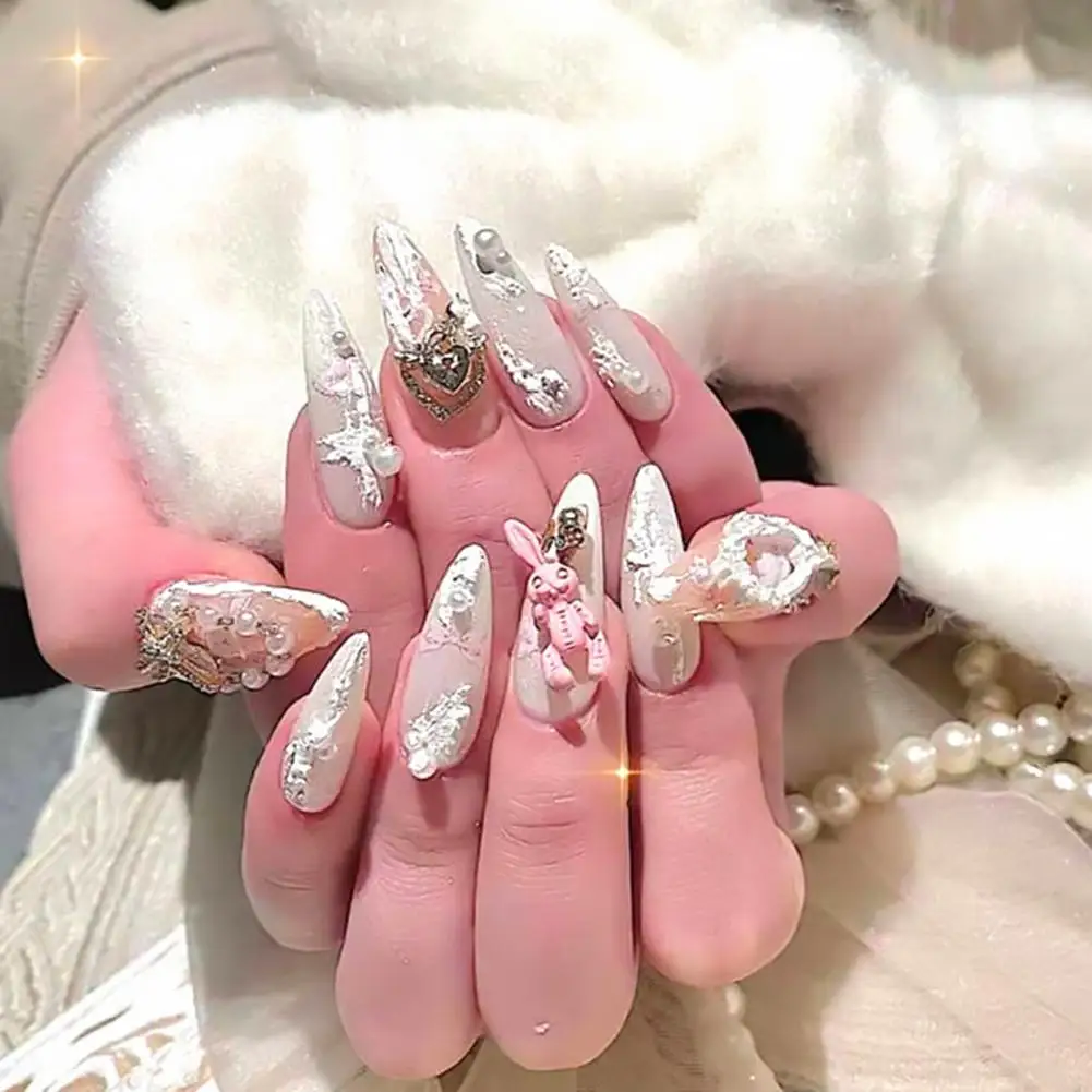 

10Pcs Manicure Ornaments Durable Long Lasting Stunning Visual Effect for Nail Salon Manicure Decors Nail Charms