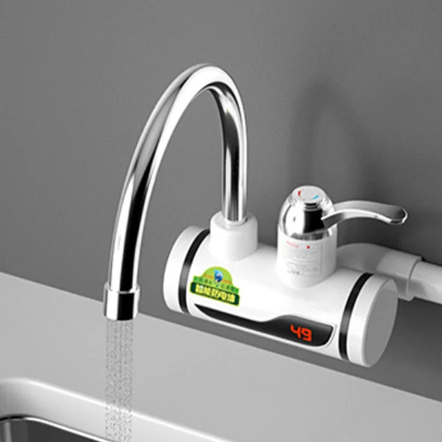 Robinet chauffe-eau électrique 3000W, mitigeur chaud/froid, température réglable, chauffe-eau sans réservoir, fournitures pour cuisine et salle de bain 1
