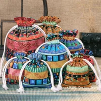 1PC Ethnic Style Cotton Linen Drawstring Pocket Bag Buddhist Beads Storage Bag Jewelry Coin Purse Bag Small Things Sorting Bags - Image 3