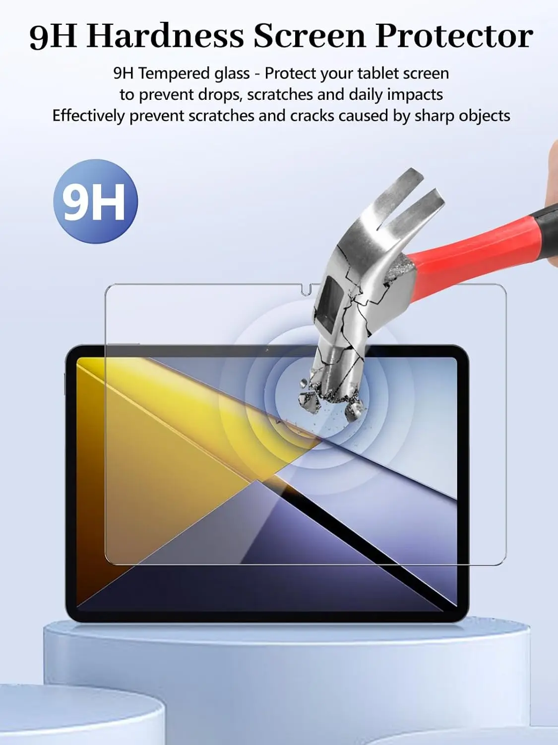 Premium 9H Tempered Glass Screen Protector - 9.7 Inch Bubble Free, Explosion Proof, Clear Protective Film