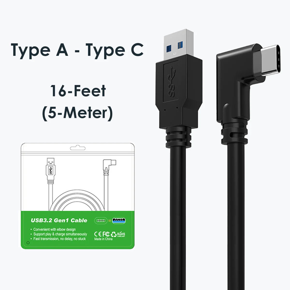 Link Cable Compatible with Meta/Oculus Quest 3 Accessories, USB C 3.2 Gen1  High Speed Data Transfer & Fast Charging Cable, 16ft