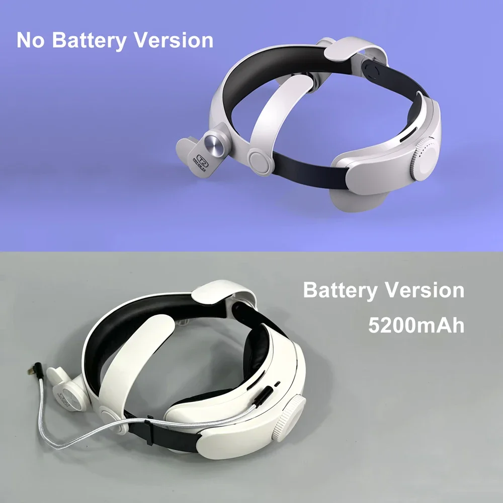 5200mAh Battery Strap for Oculus Quest 2 Adjustable Elite Strap Improve Plate Comfort Head Band VR Accessories T2 Pro PK M2