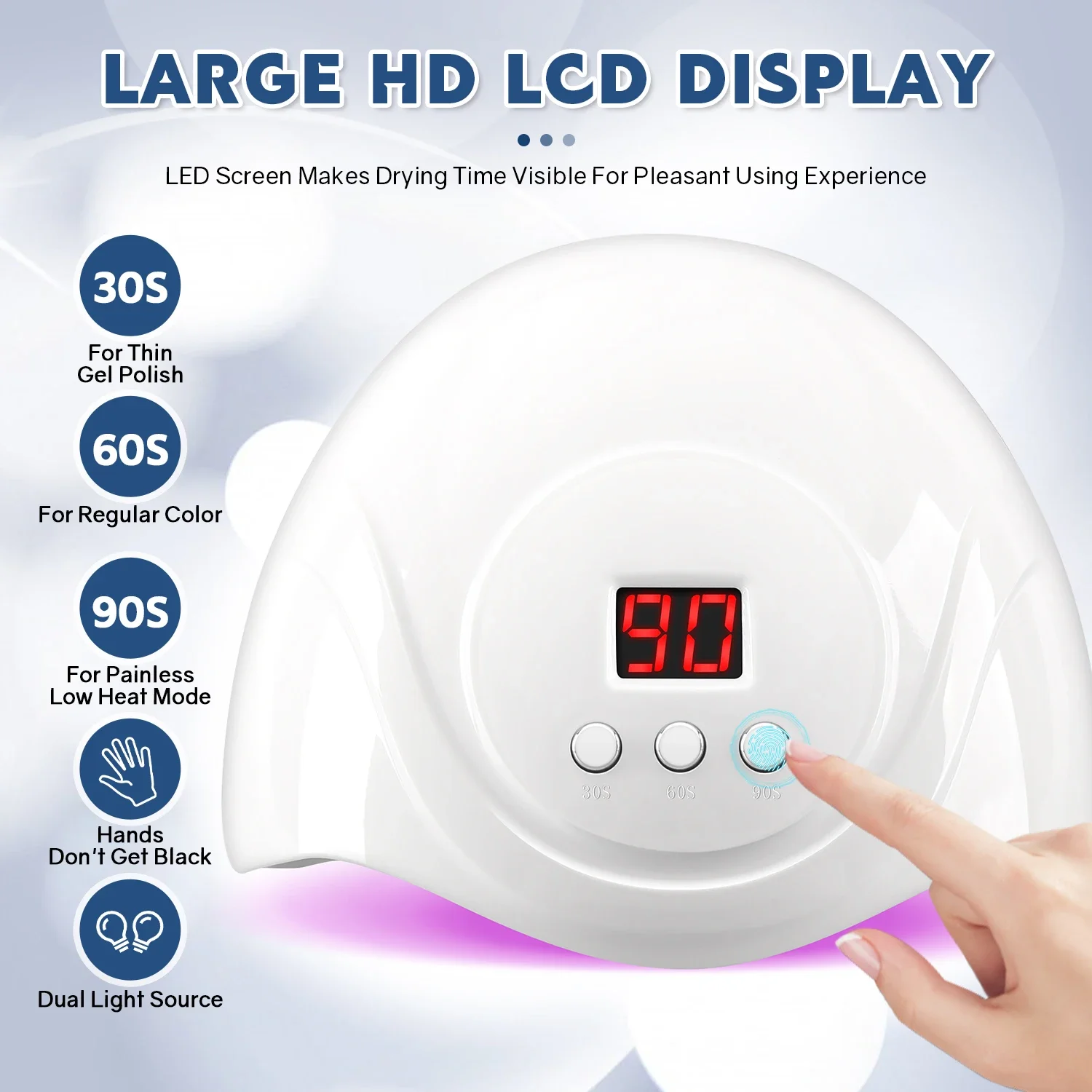 72W UV LED Nail Drying Lamp For Curing All Nail Gel Polish 24LEDS Nail Dryer With Automatic Sensor Professional Salon Art Tools 2